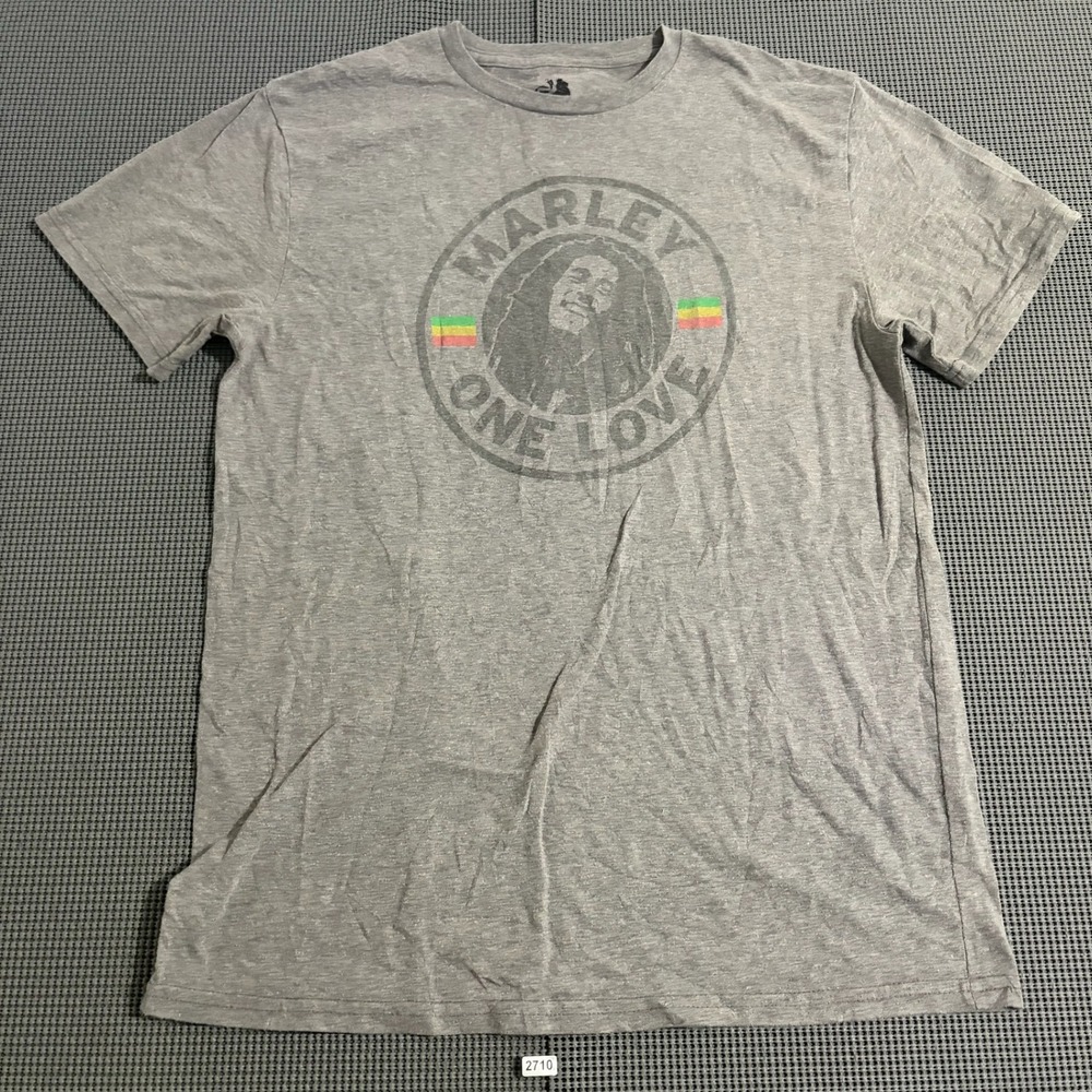 Zion Rootswear Bob Marley One Love Graphic T-Shirt Gray Mens XL